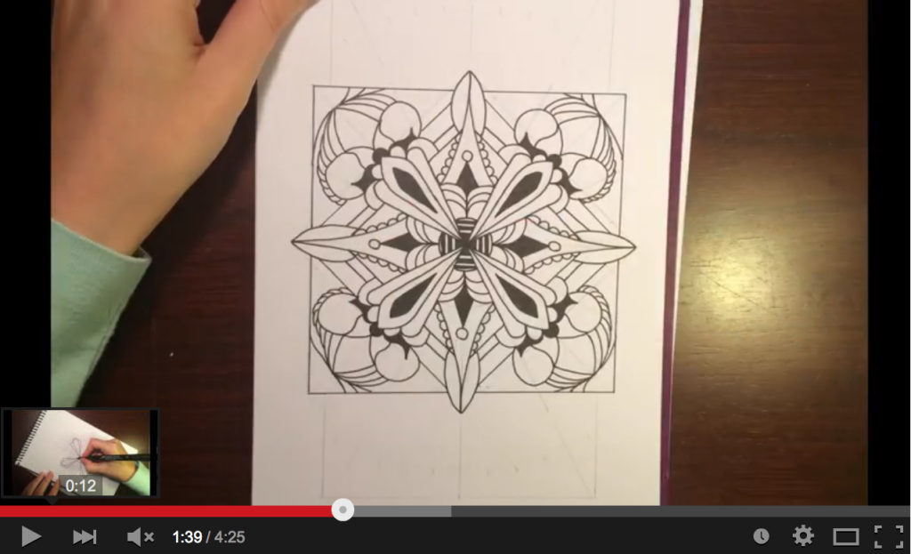 Mandala Drawing Timelapse Video by Alison Hamil Art