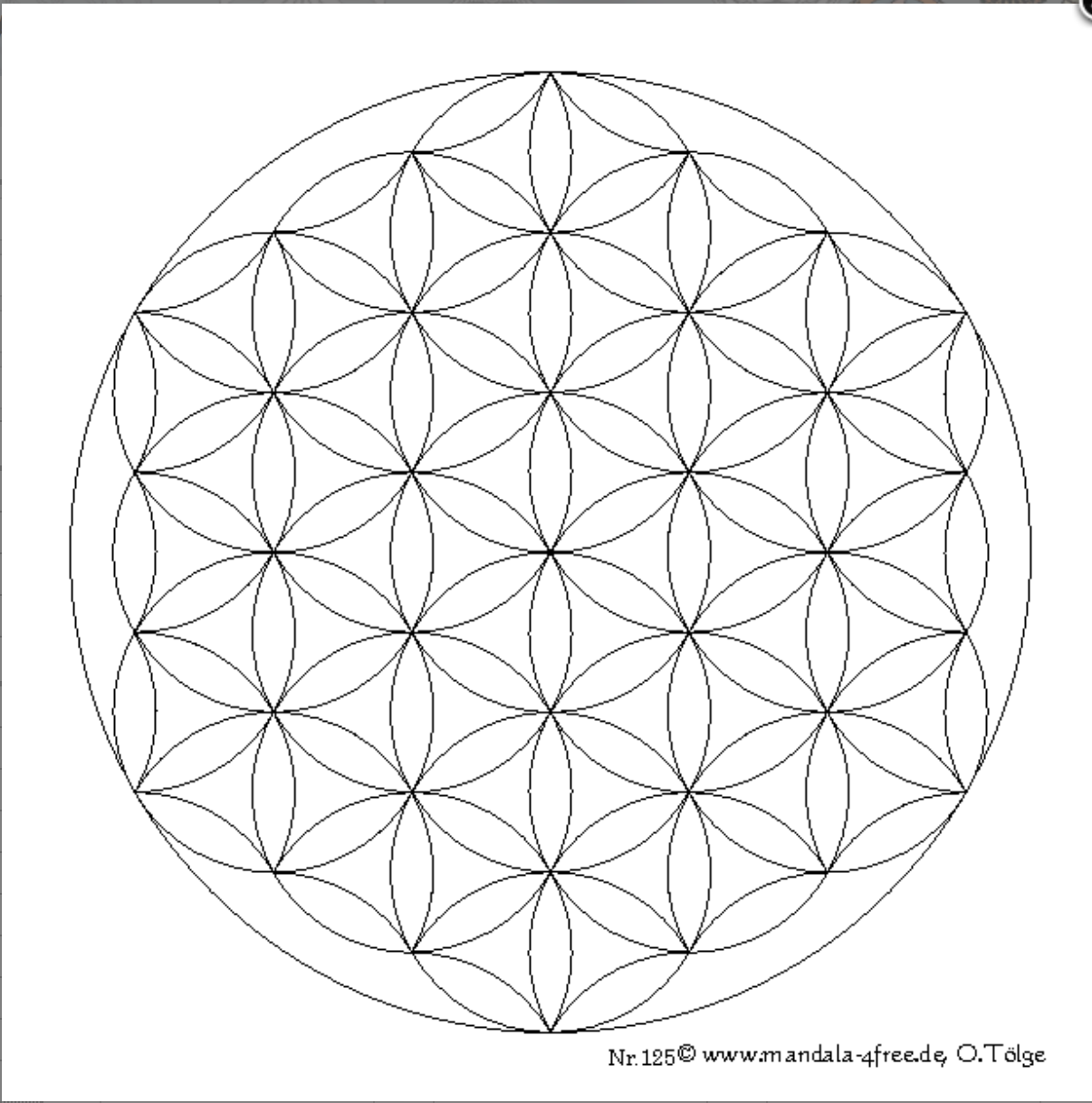 Mandala Monday-Free Flower of Life Mandala to Color